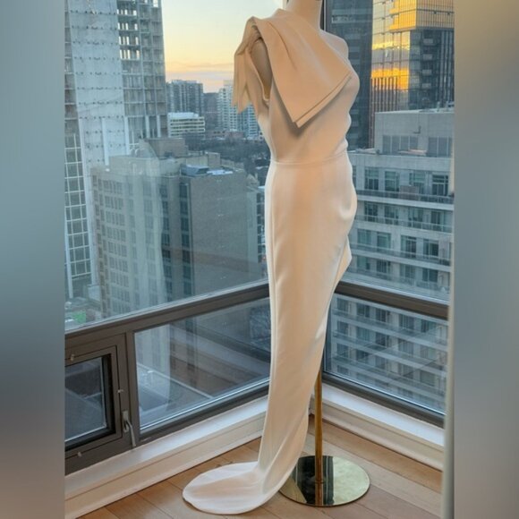 🆕 BRONX & BANCO 🧿 NWOT Stella Asymmetrical Bridal Gown, White - Sz XL / US 10 - Picture 6 of 16